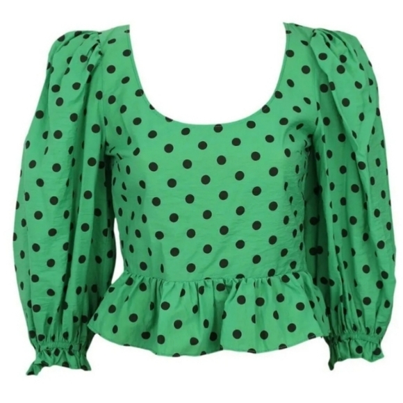 🍁🆕️Zara XS Polkadot Peplum Blouse - Picture 7 of 10